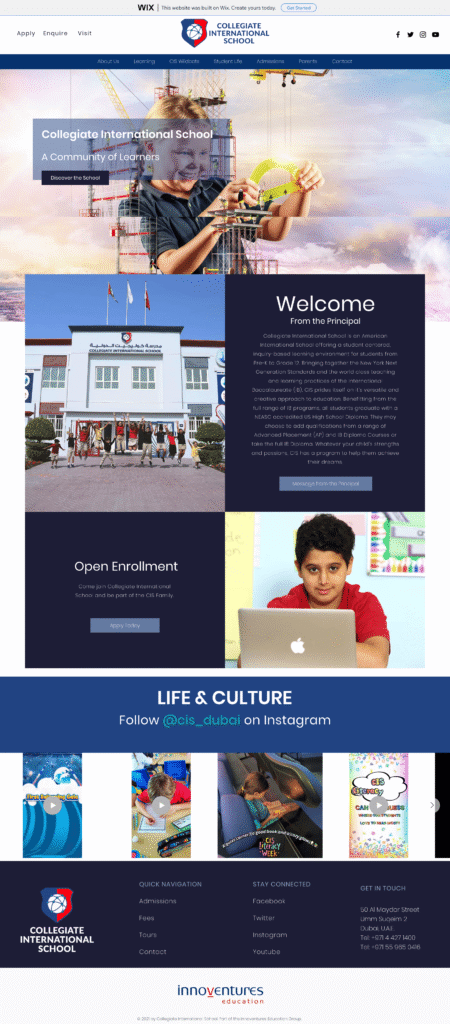 Nadeem Niyas - Website - Collegiate international School